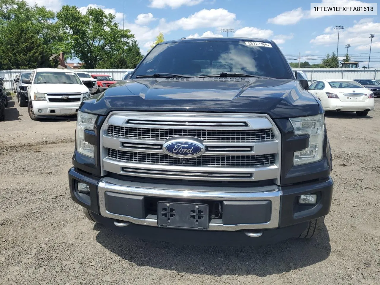 2015 Ford F150 Supercrew VIN: 1FTEW1EFXFFA81618 Lot: 58722364