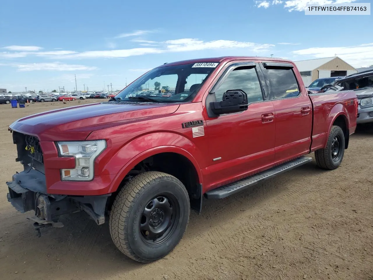 2015 Ford F150 Supercrew VIN: 1FTFW1EG4FFB74163 Lot: 66810494