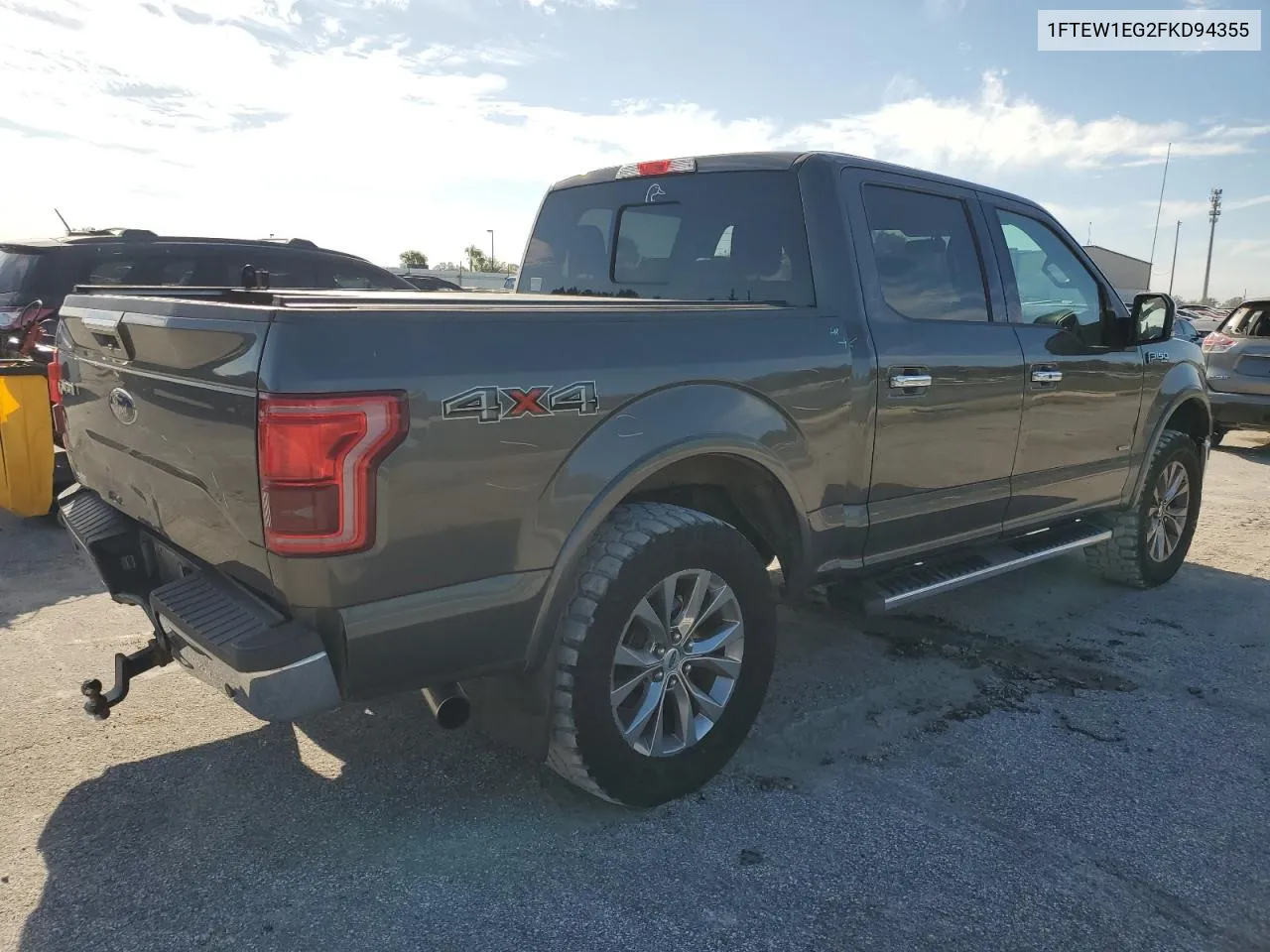 2015 Ford F150 Supercrew VIN: 1FTEW1EG2FKD94355 Lot: 75263614