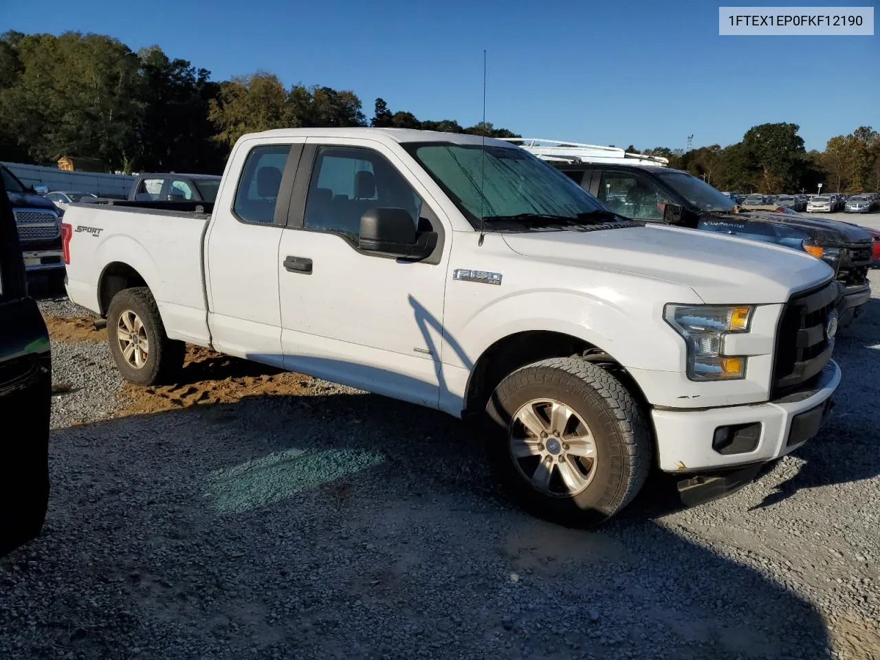 2015 Ford F150 Super Cab VIN: 1FTEX1EP0FKF12190 Lot: 77530704