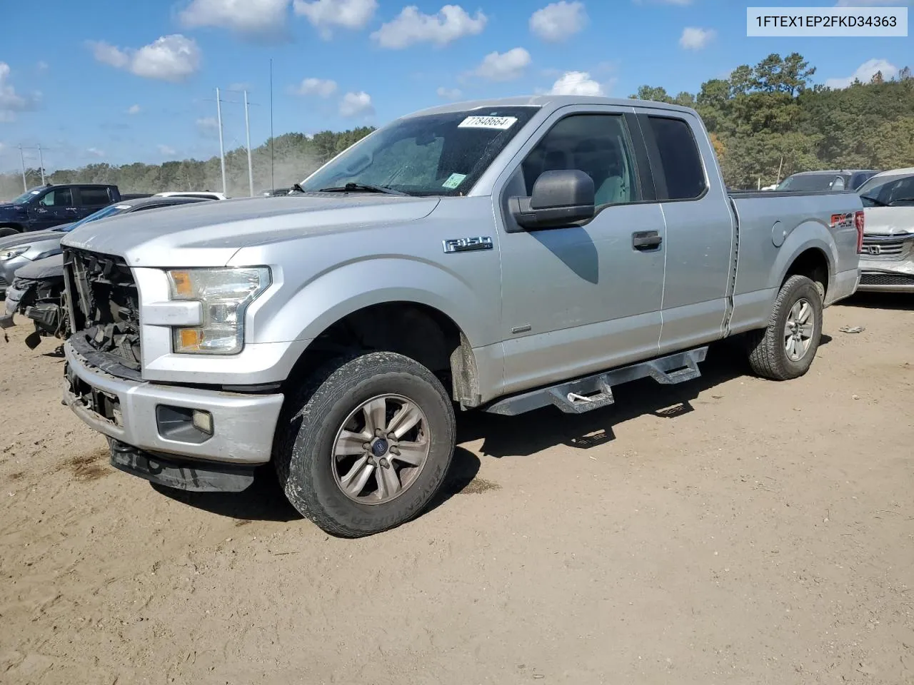 2015 Ford F150 Super Cab VIN: 1FTEX1EP2FKD34363 Lot: 77848664