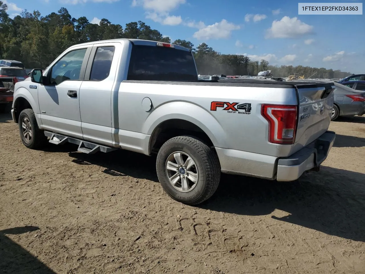 2015 Ford F150 Super Cab VIN: 1FTEX1EP2FKD34363 Lot: 77848664