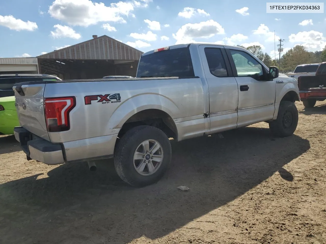 2015 Ford F150 Super Cab VIN: 1FTEX1EP2FKD34363 Lot: 77848664