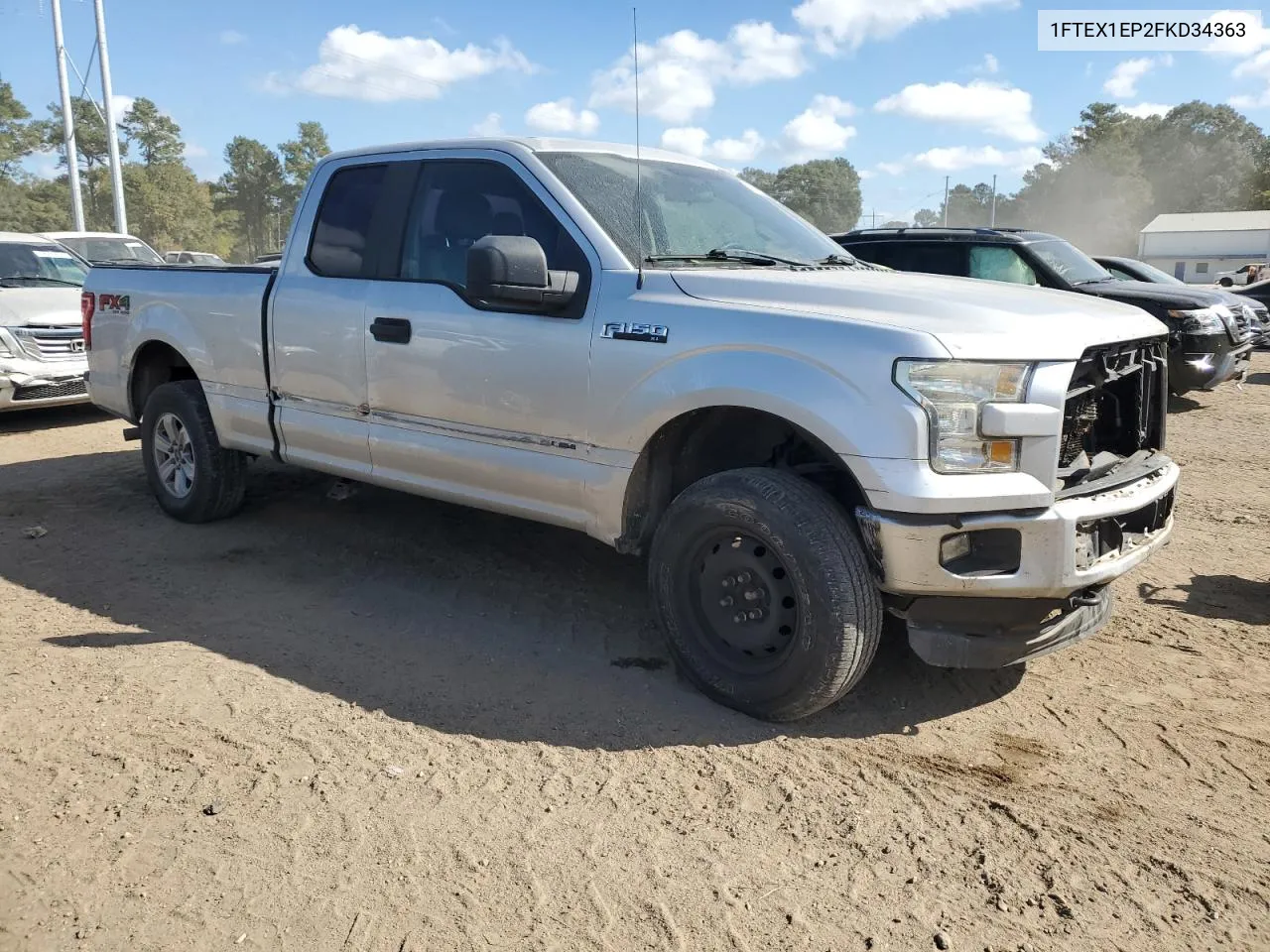 2015 Ford F150 Super Cab VIN: 1FTEX1EP2FKD34363 Lot: 77848664