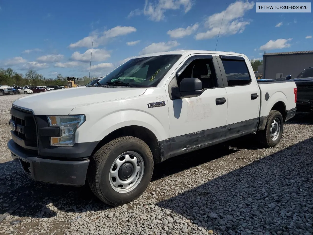 2016 Ford F150 Supercrew VIN: 1FTEW1CF3GFB34826 Lot: 49508034