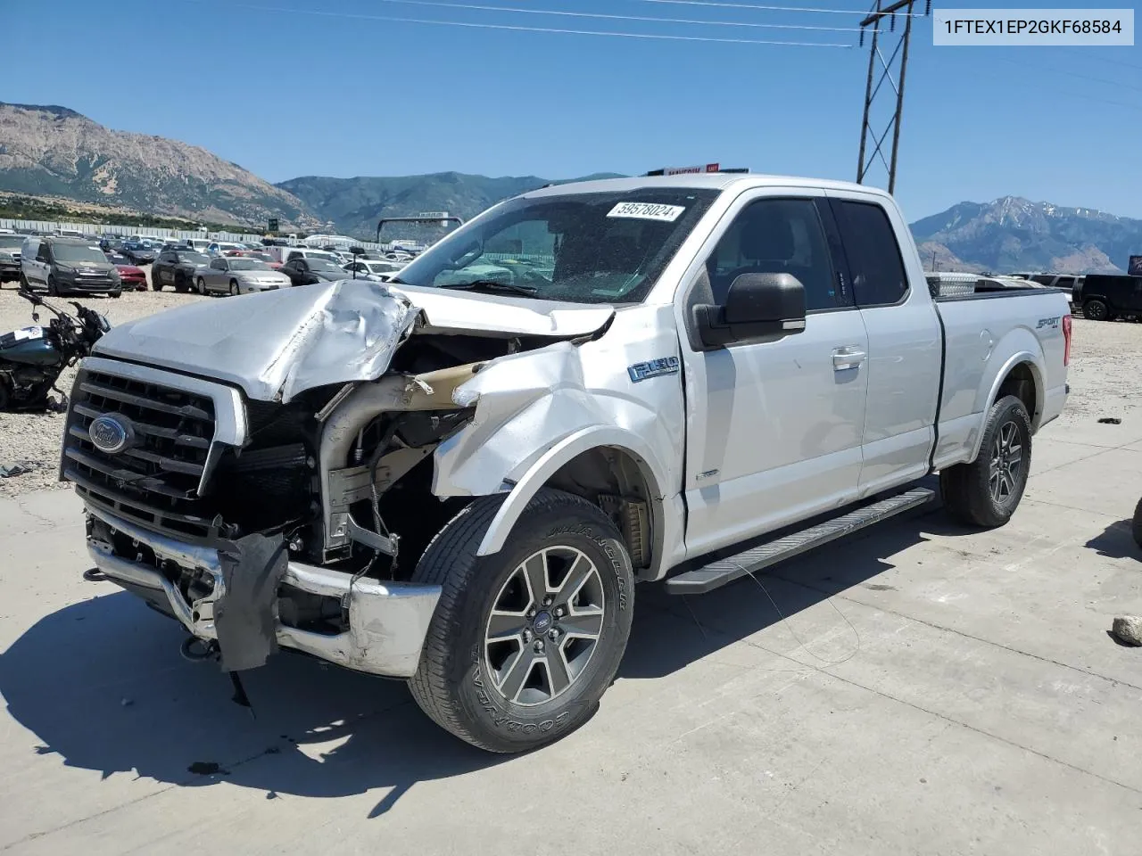 2016 Ford F150 Super Cab VIN: 1FTEX1EP2GKF68584 Lot: 59578024