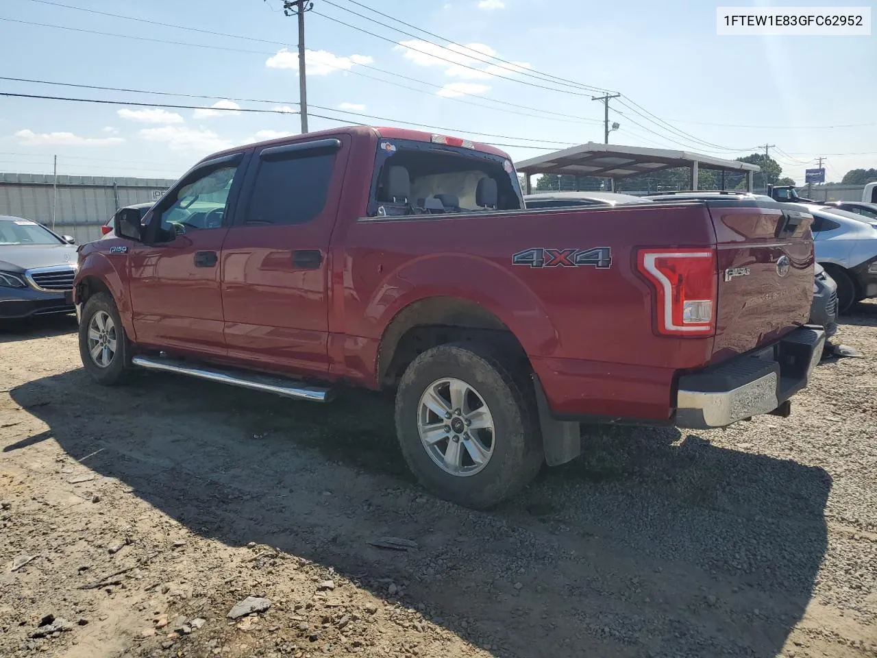 2016 Ford F150 Supercrew VIN: 1FTEW1E83GFC62952 Lot: 69096624