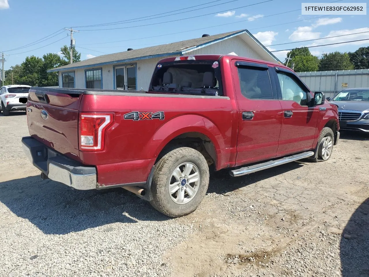 2016 Ford F150 Supercrew VIN: 1FTEW1E83GFC62952 Lot: 69096624