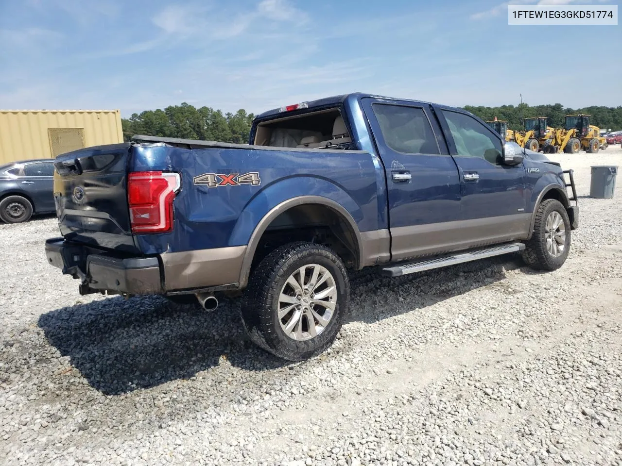 2016 Ford F150 Supercrew VIN: 1FTEW1EG3GKD51774 Lot: 69935524