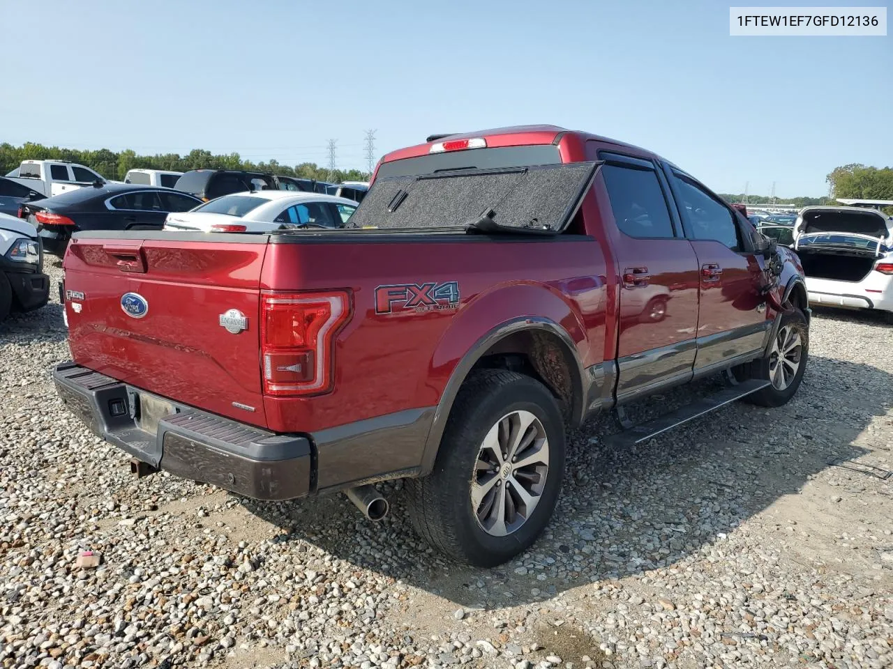 2016 Ford F150 Supercrew VIN: 1FTEW1EF7GFD12136 Lot: 70342484