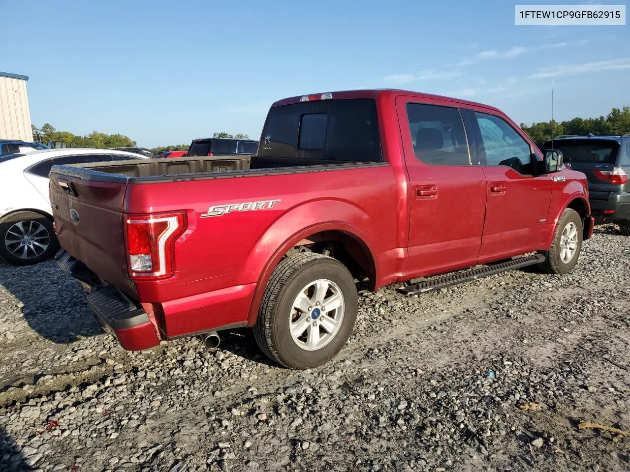 2016 Ford F150 Supercrew VIN: 1FTEW1CP9GFB62915 Lot: 70503414