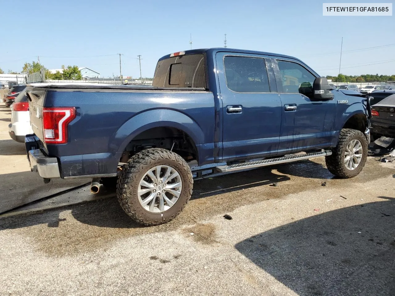 2016 Ford F150 Supercrew VIN: 1FTEW1EF1GFA81685 Lot: 70762984