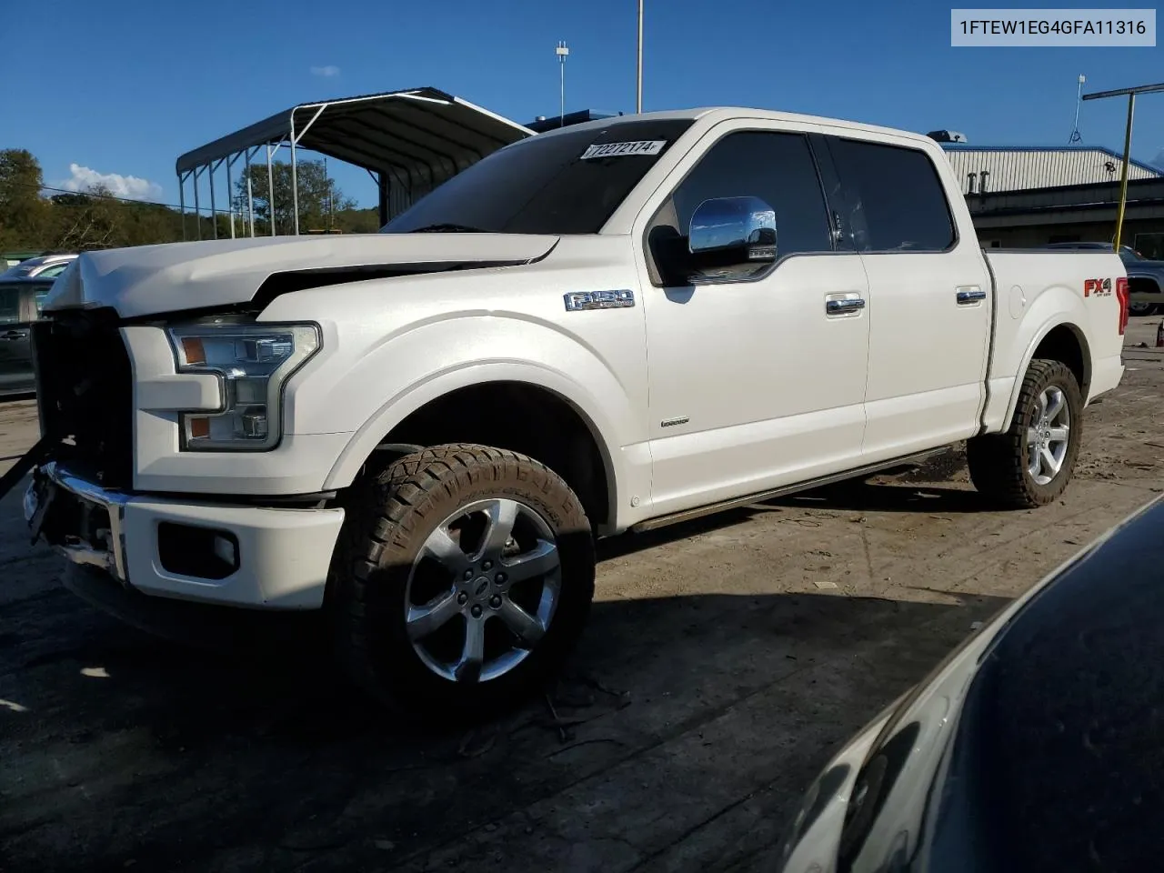 2016 Ford F150 Supercrew VIN: 1FTEW1EG4GFA11316 Lot: 72272174