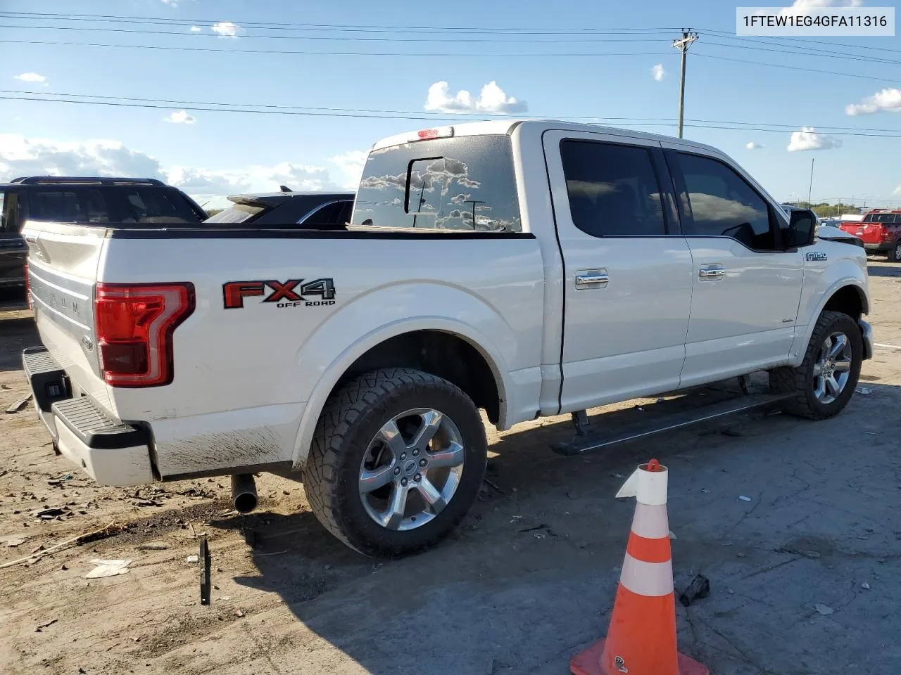 2016 Ford F150 Supercrew VIN: 1FTEW1EG4GFA11316 Lot: 72272174