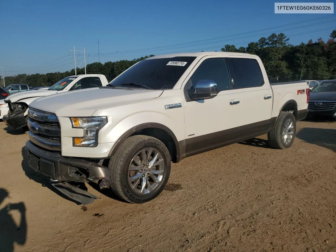 2016 Ford F150 Supercrew VIN: 1FTEW1EG6GKE60326 Lot: 72690774