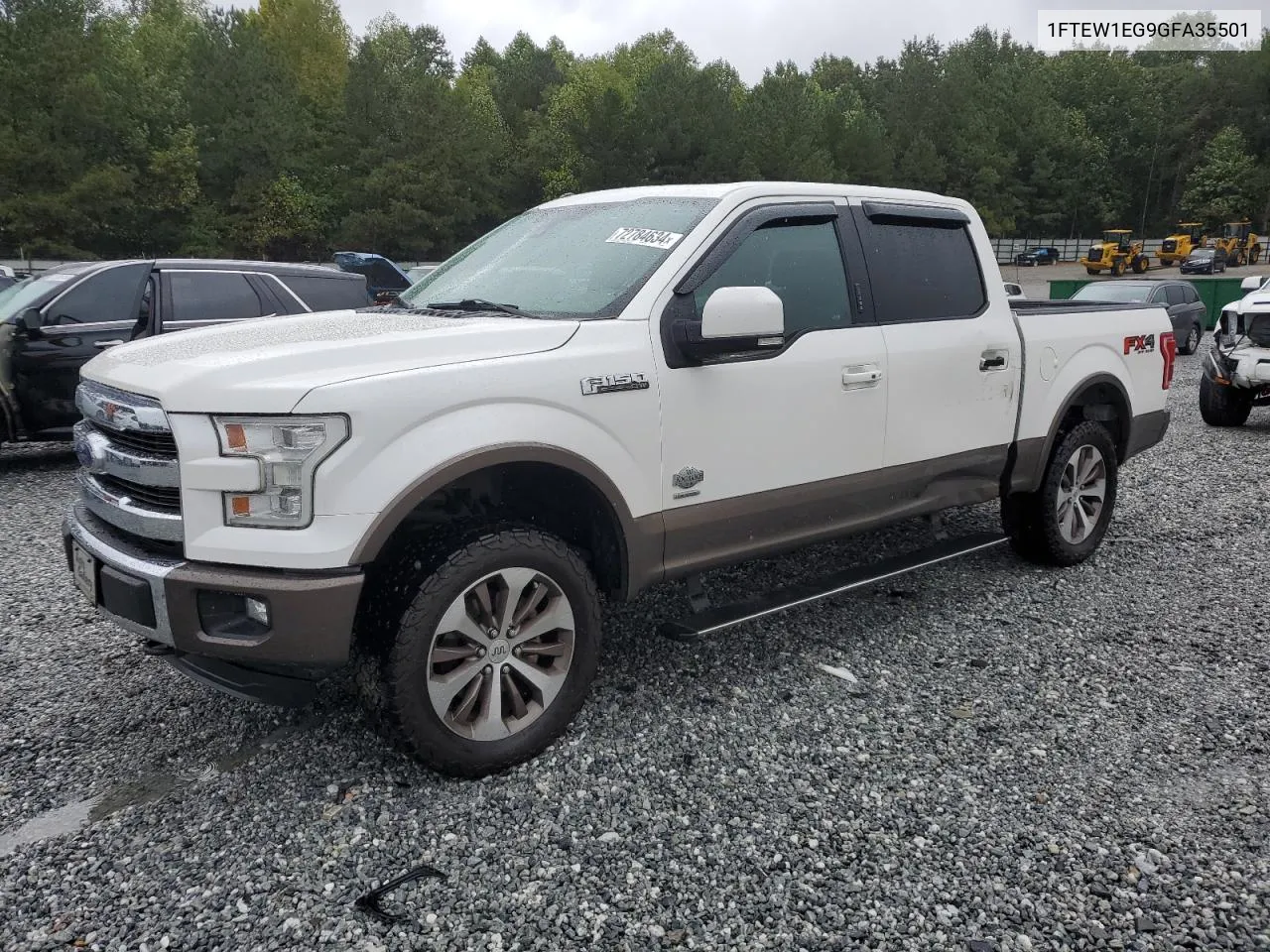 2016 Ford F150 Supercrew VIN: 1FTEW1EG9GFA35501 Lot: 72784634