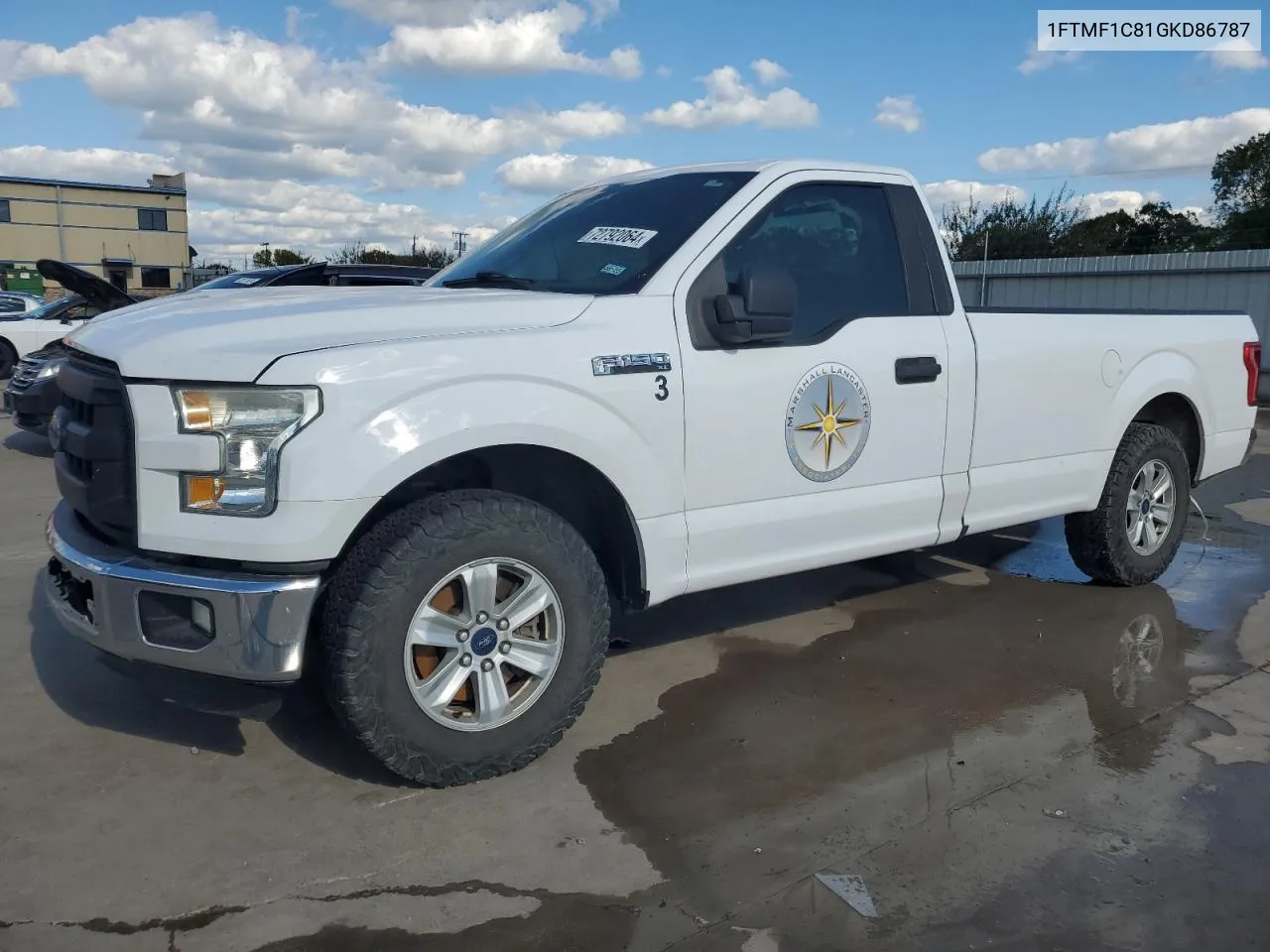 2016 Ford F150 VIN: 1FTMF1C81GKD86787 Lot: 72792064