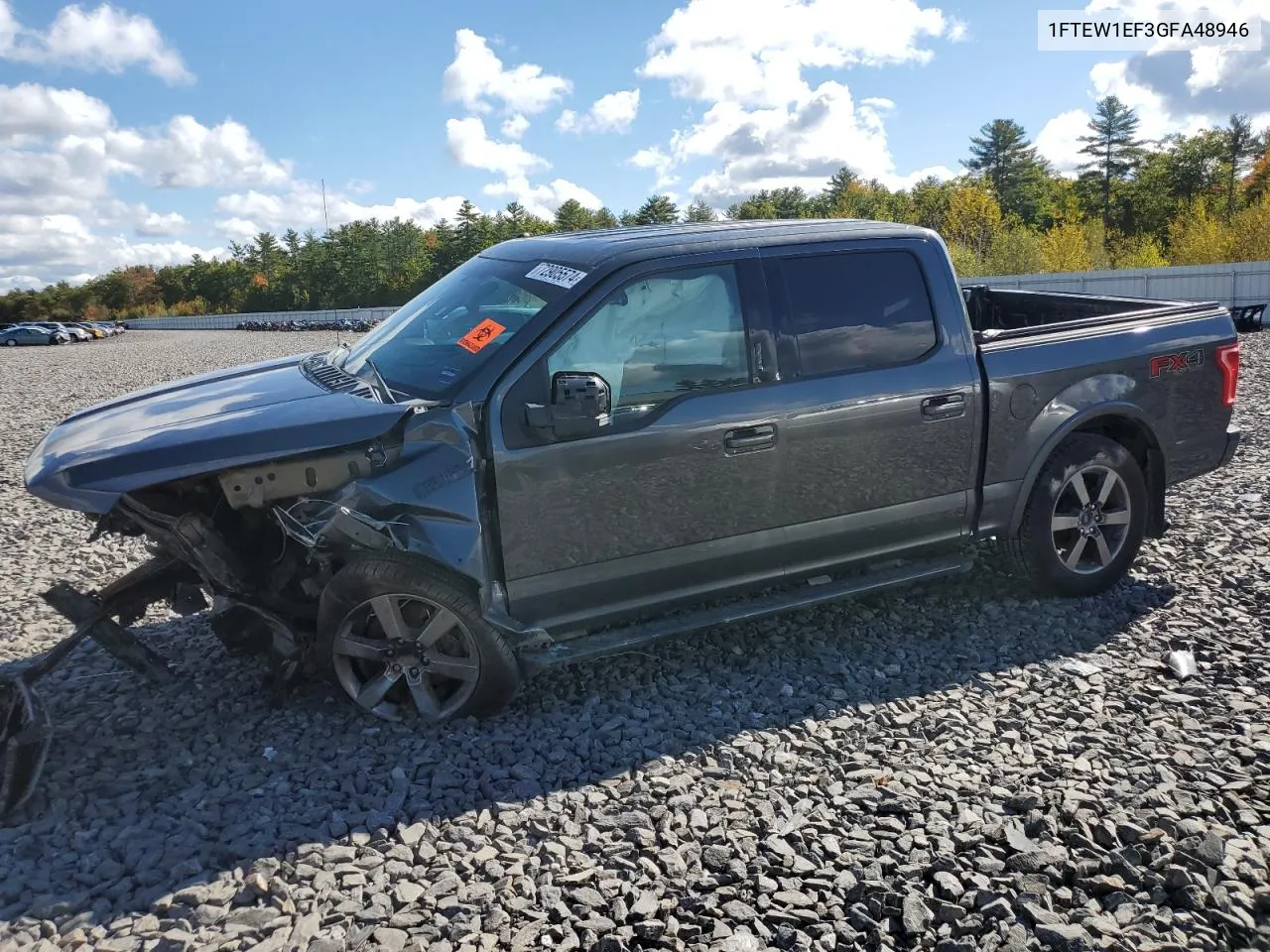 2016 Ford F150 Supercrew VIN: 1FTEW1EF3GFA48946 Lot: 72905574