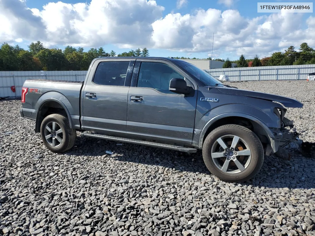 2016 Ford F150 Supercrew VIN: 1FTEW1EF3GFA48946 Lot: 72905574