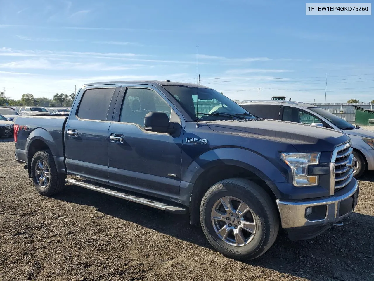 2016 Ford F150 Supercrew VIN: 1FTEW1EP4GKD75260 Lot: 73199504