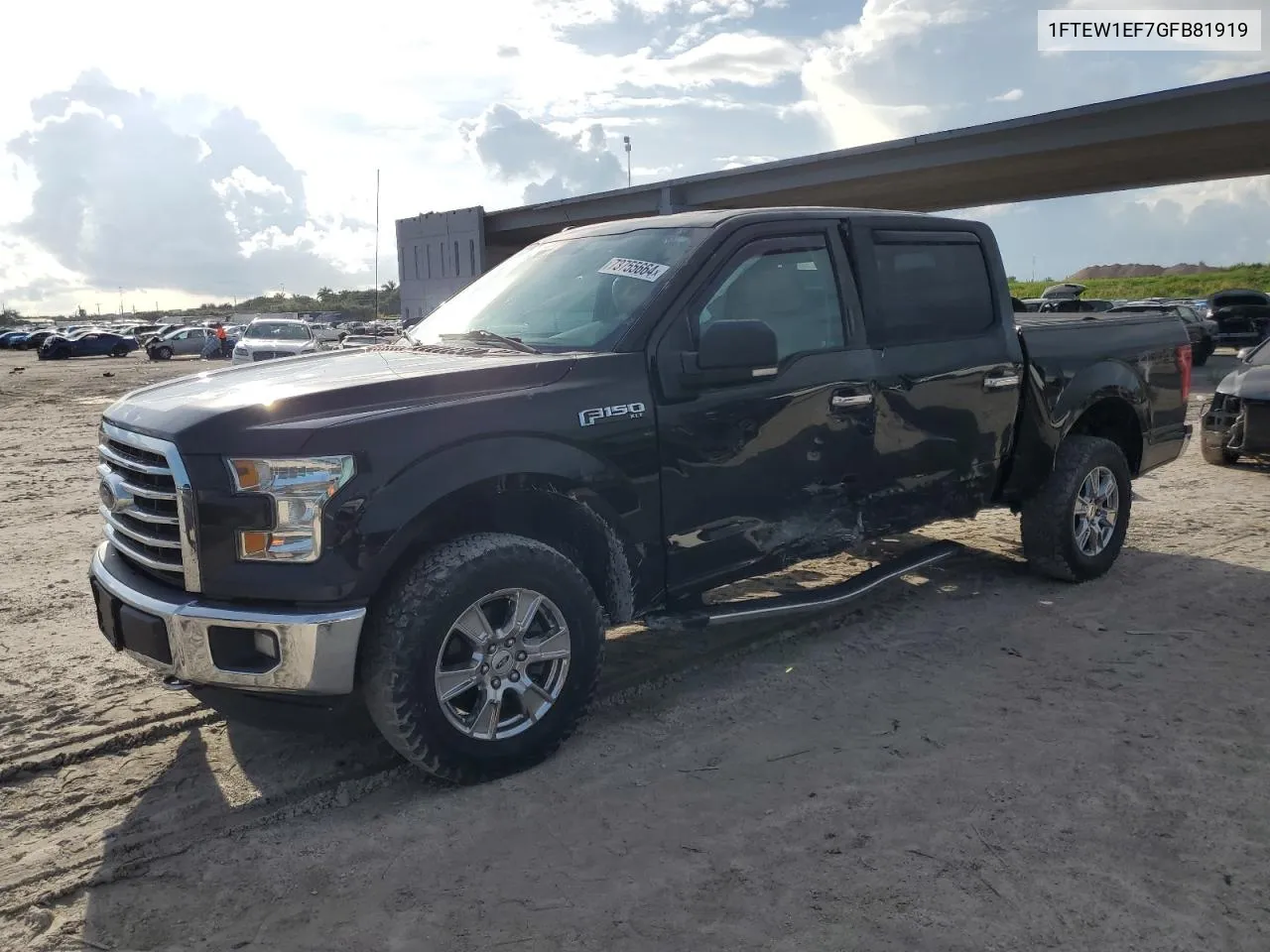 1FTEW1EF7GFB81919 2016 Ford F150 Supercrew