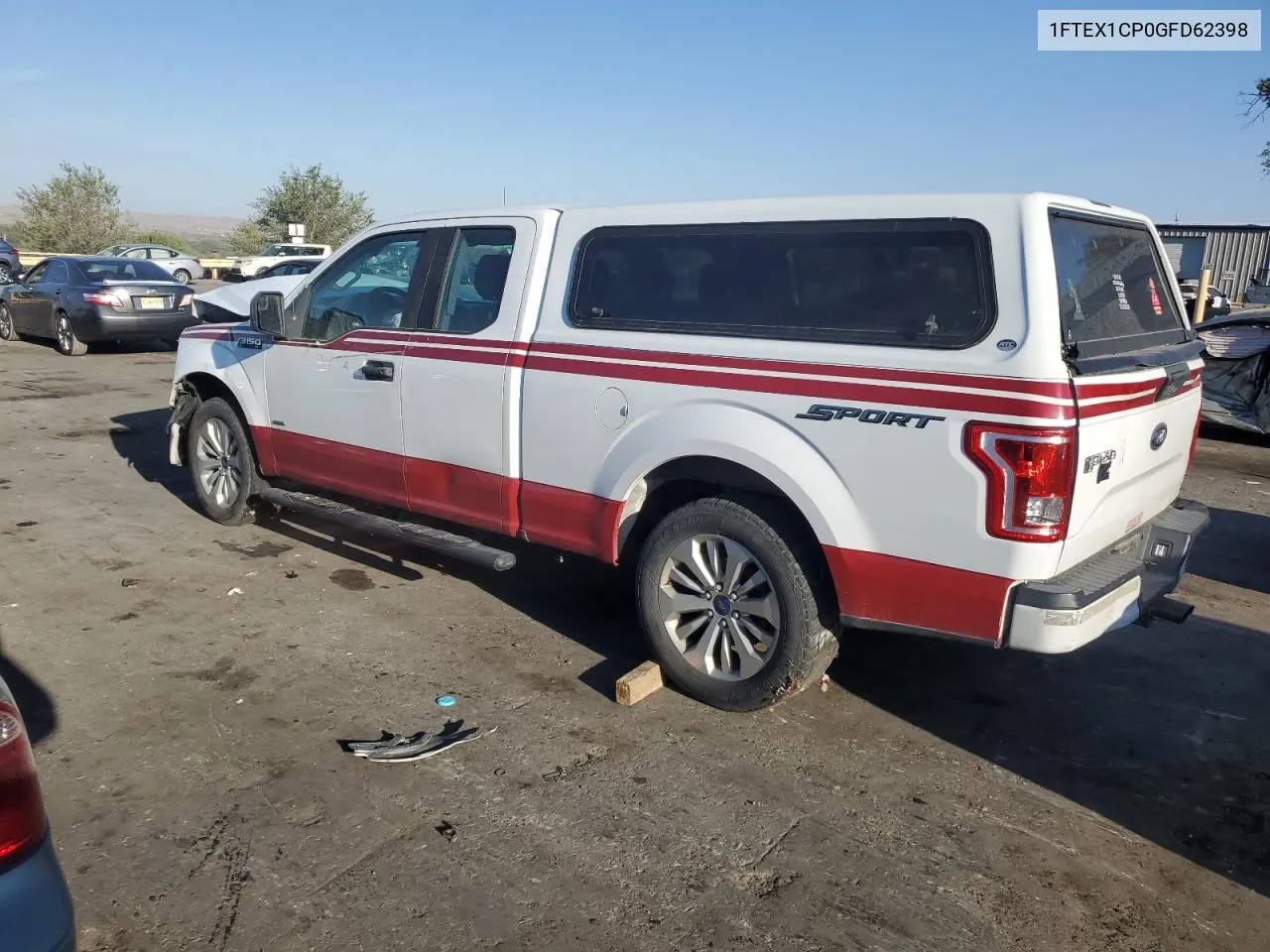 2016 Ford F150 Super Cab VIN: 1FTEX1CP0GFD62398 Lot: 73813924