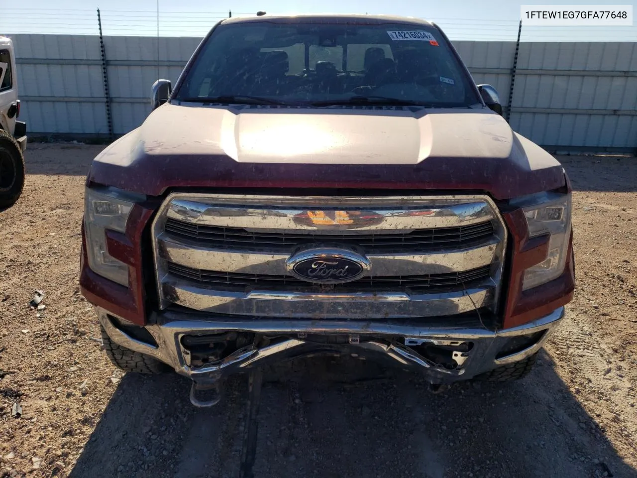 2016 Ford F150 Supercrew VIN: 1FTEW1EG7GFA77648 Lot: 74216034