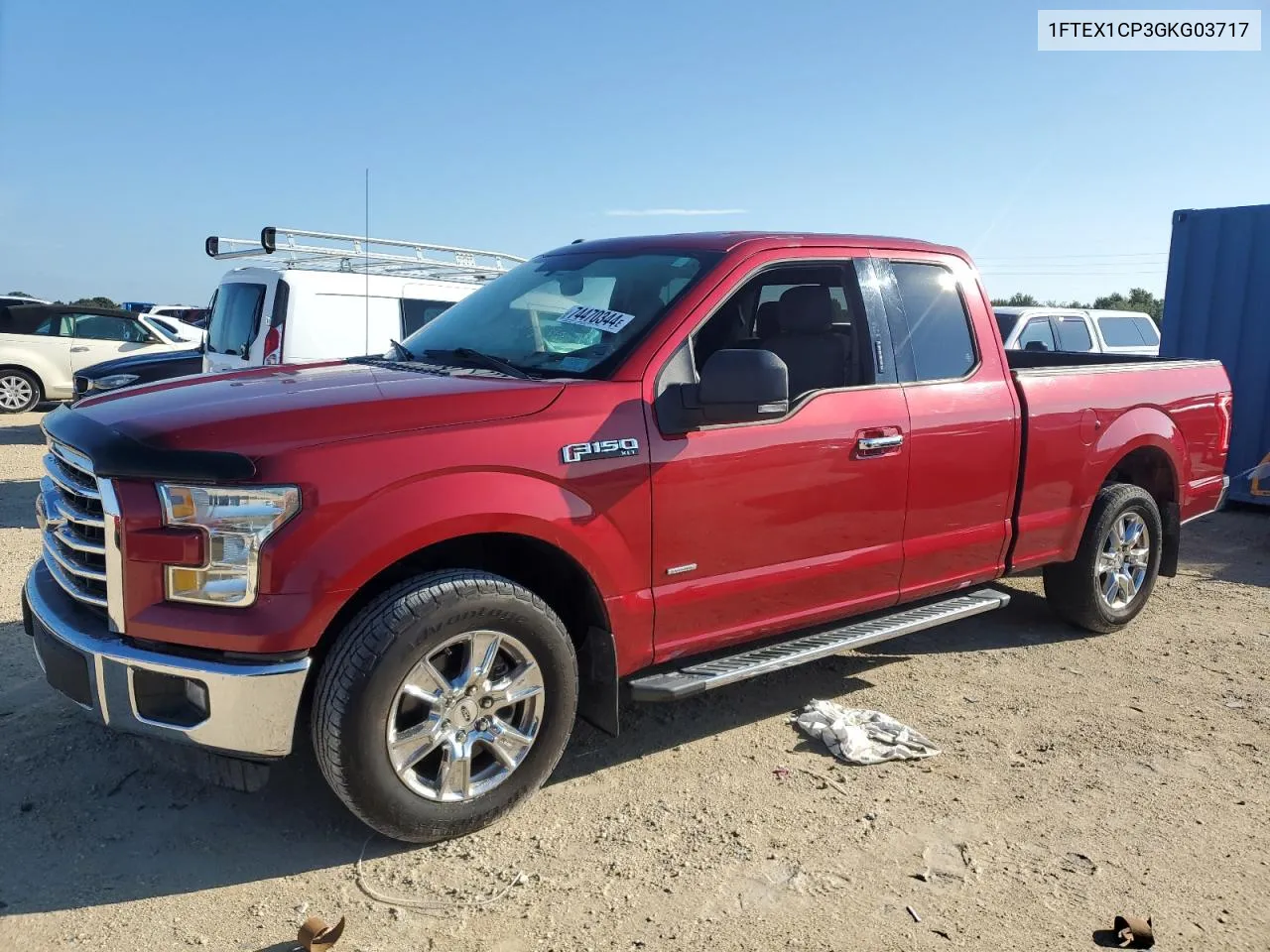 2016 Ford F150 Super Cab VIN: 1FTEX1CP3GKG03717 Lot: 74470344