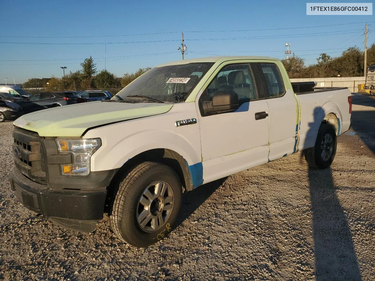 2016 Ford F150 Super Cab VIN: 1FTEX1E86GFC00412 Lot: 74593234