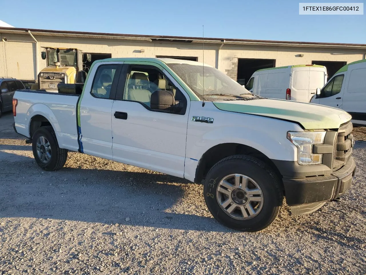 2016 Ford F150 Super Cab VIN: 1FTEX1E86GFC00412 Lot: 74593234