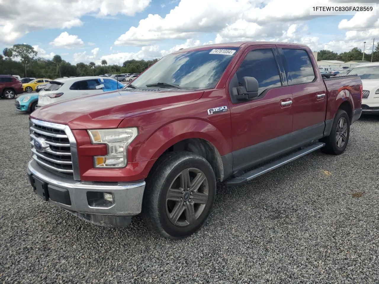 2016 Ford F150 Supercrew VIN: 1FTEW1C83GFA28569 Lot: 74761054