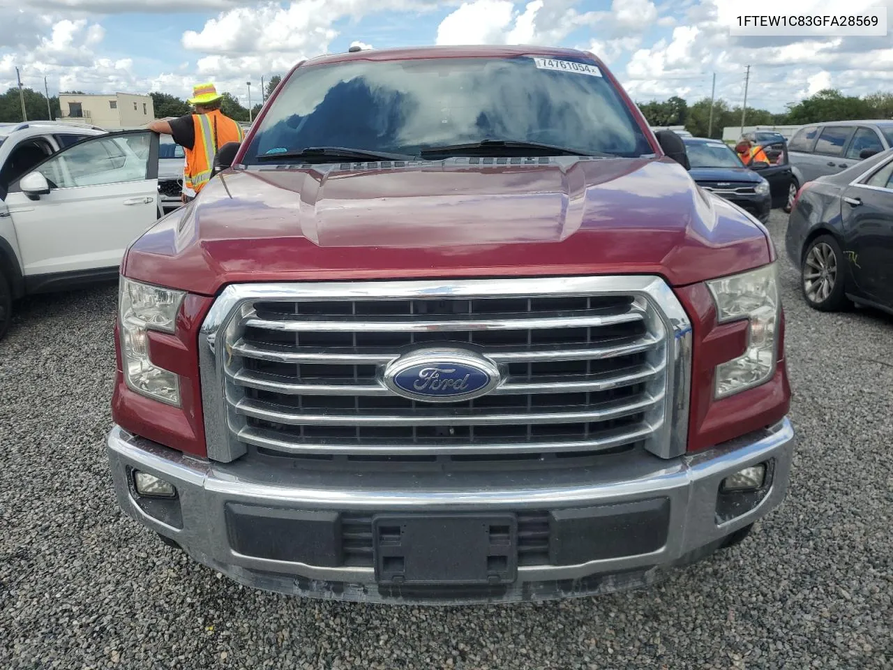 2016 Ford F150 Supercrew VIN: 1FTEW1C83GFA28569 Lot: 74761054