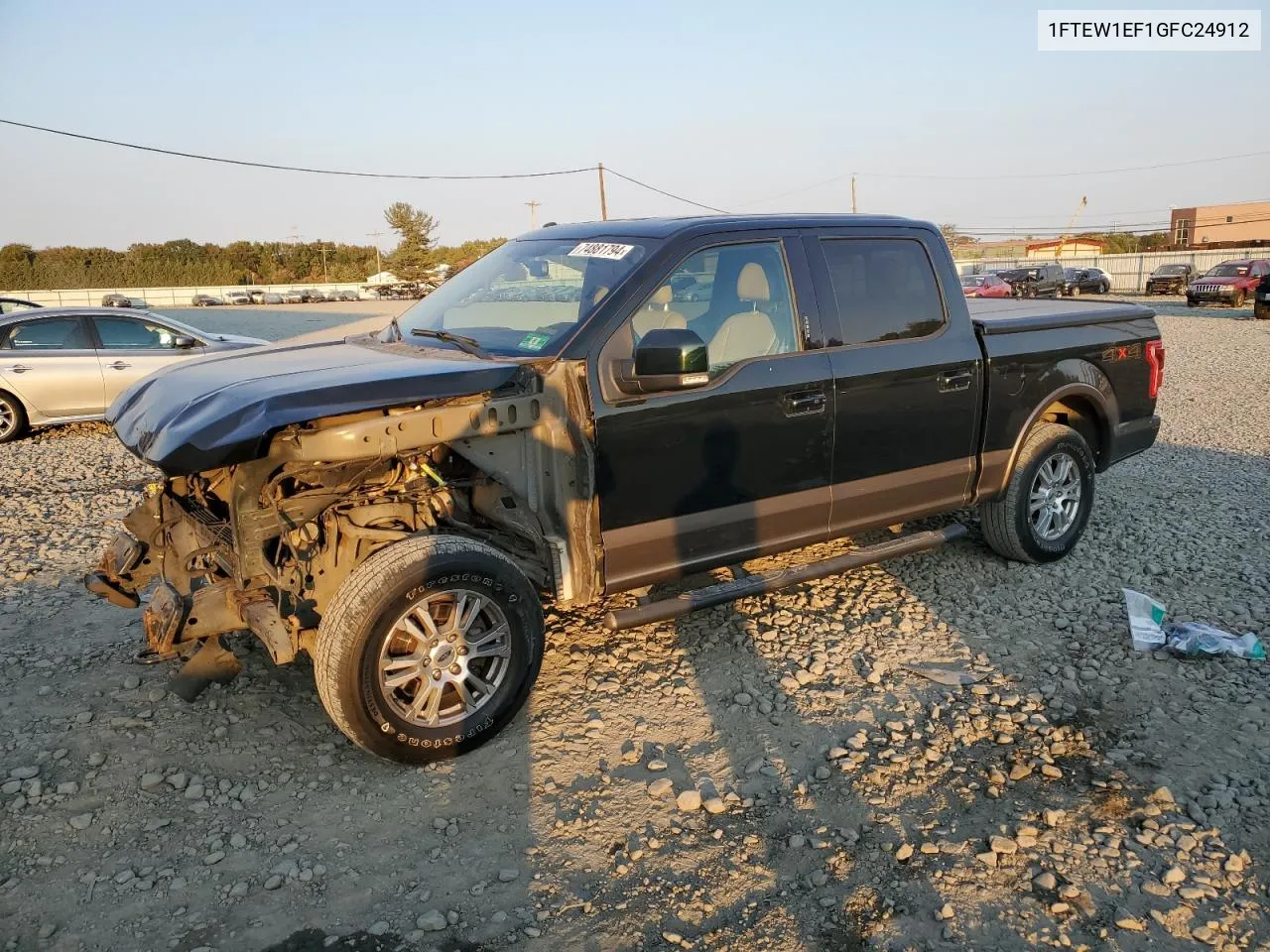 2016 Ford F150 Supercrew VIN: 1FTEW1EF1GFC24912 Lot: 74881794