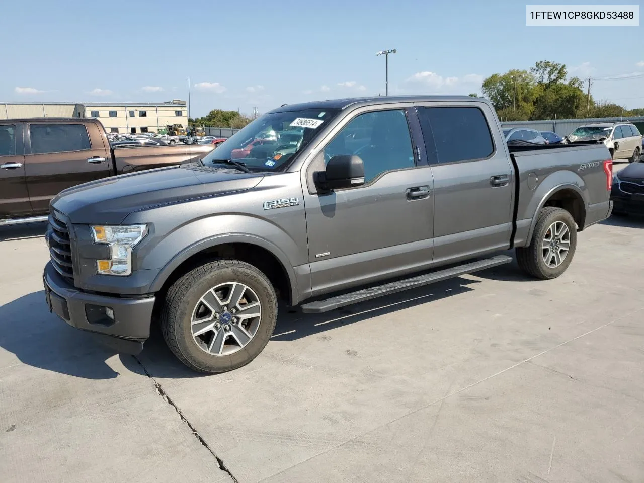 2016 Ford F150 Supercrew VIN: 1FTEW1CP8GKD53488 Lot: 74986514