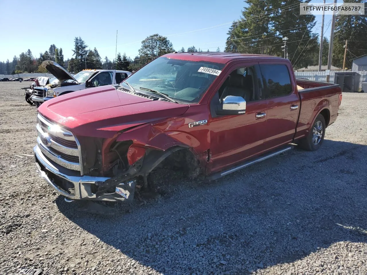 1FTFW1EF6GFA86787 2016 Ford F150 Supercrew