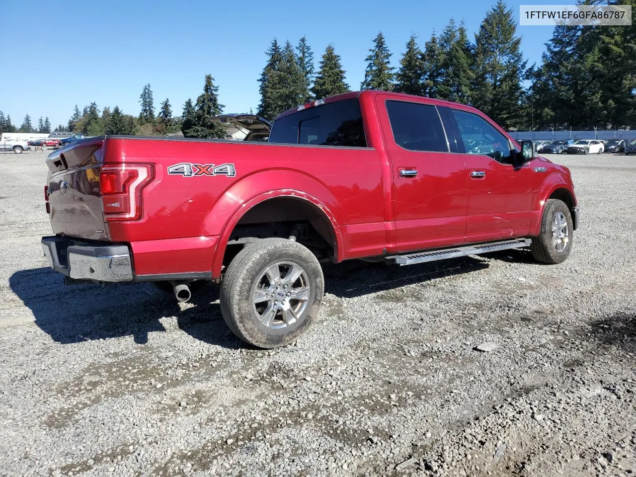 2016 Ford F150 Supercrew VIN: 1FTFW1EF6GFA86787 Lot: 74992994