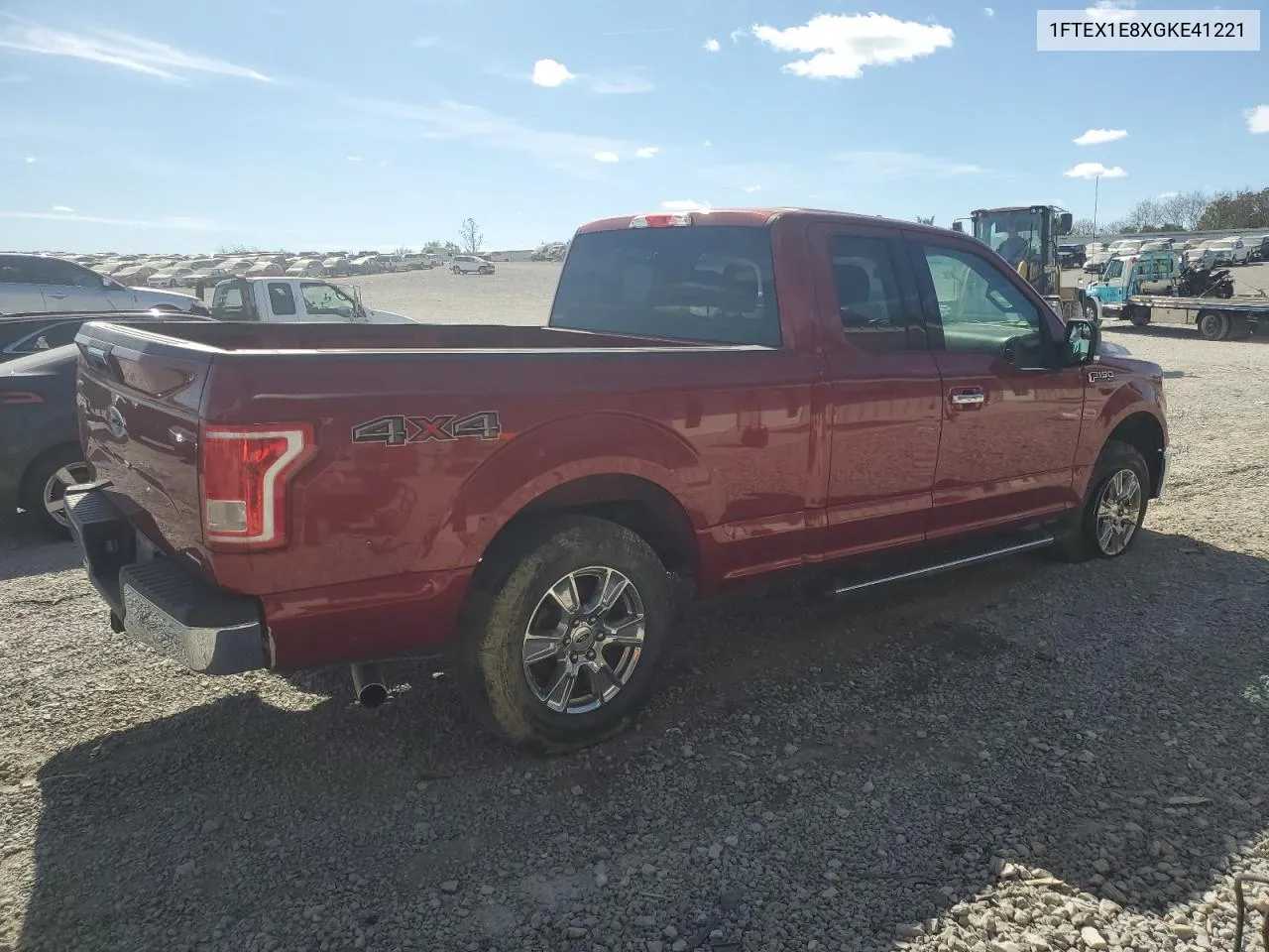 1FTEX1E8XGKE41221 2016 Ford F150 Super Cab