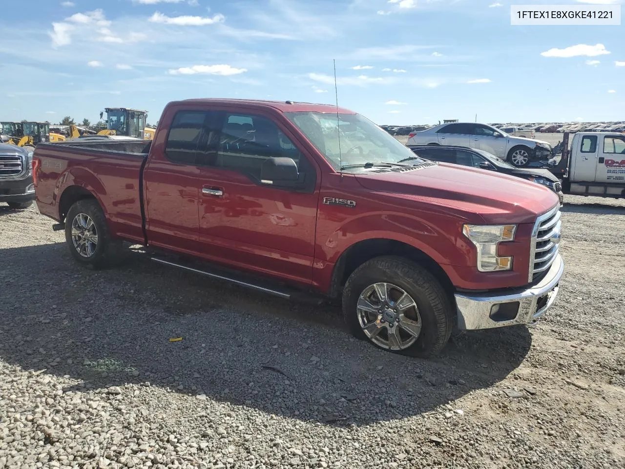 1FTEX1E8XGKE41221 2016 Ford F150 Super Cab