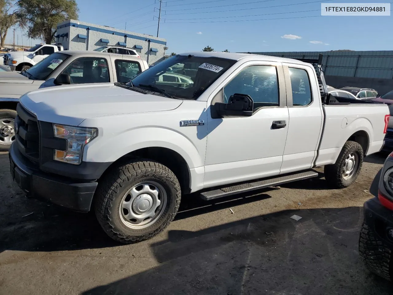 2016 Ford F150 Super Cab VIN: 1FTEX1E82GKD94881 Lot: 75335774