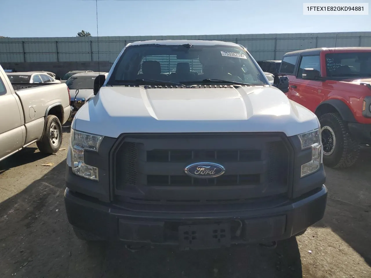 2016 Ford F150 Super Cab VIN: 1FTEX1E82GKD94881 Lot: 75335774