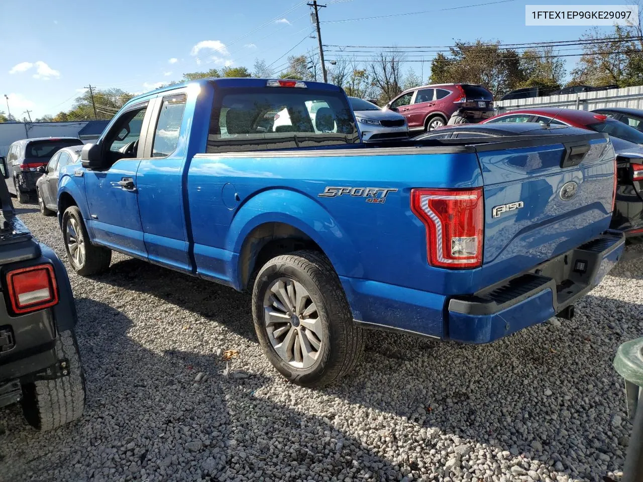 2016 Ford F150 Super Cab VIN: 1FTEX1EP9GKE29097 Lot: 75706144