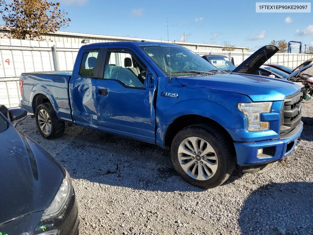 2016 Ford F150 Super Cab VIN: 1FTEX1EP9GKE29097 Lot: 75706144