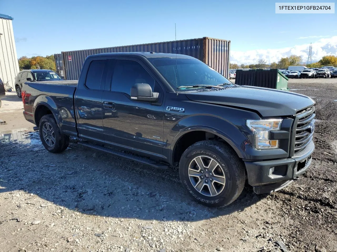 2016 Ford F150 Super Cab VIN: 1FTEX1EP1GFB24704 Lot: 75748004