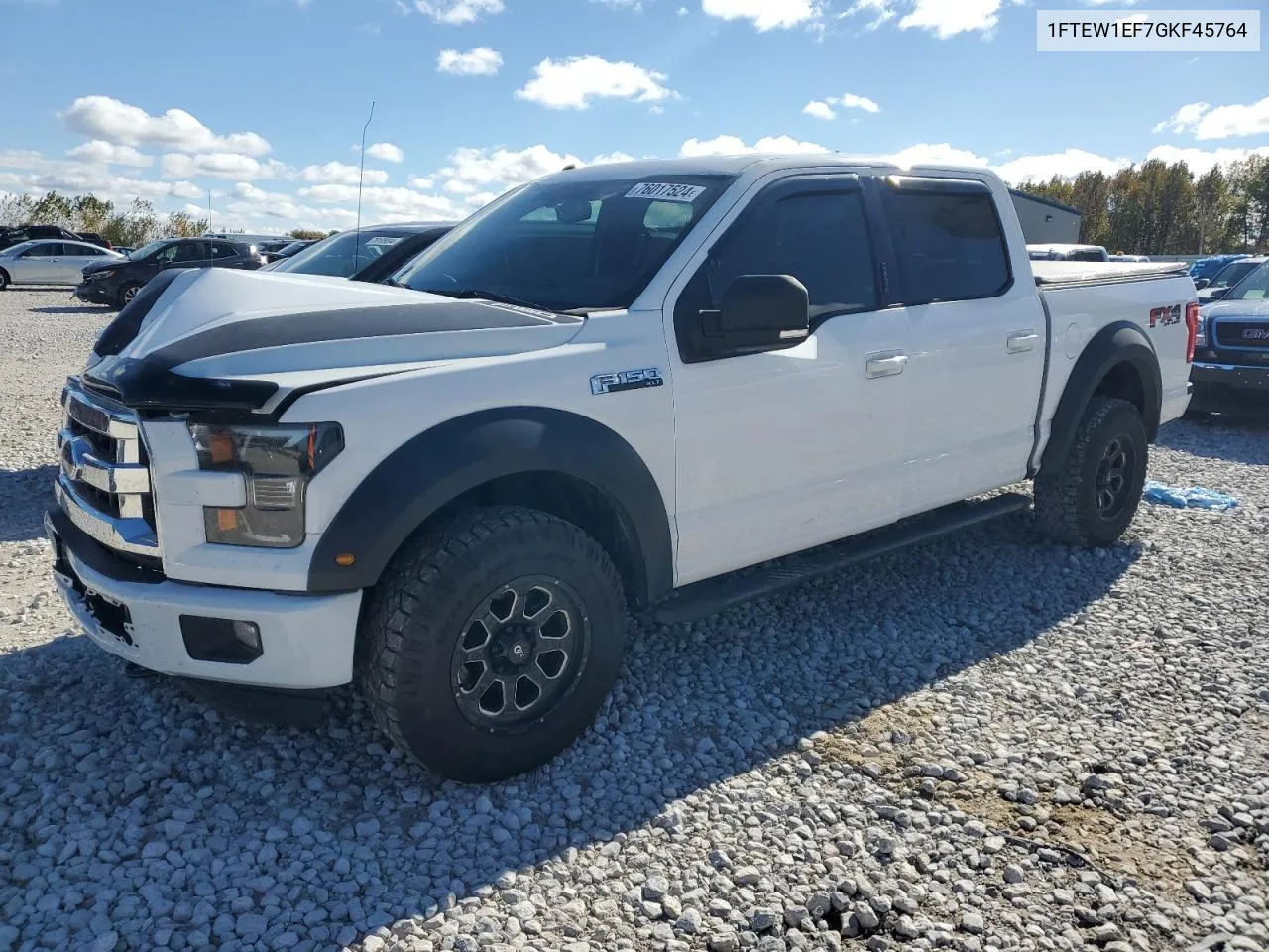 2016 Ford F150 Supercrew VIN: 1FTEW1EF7GKF45764 Lot: 76017524