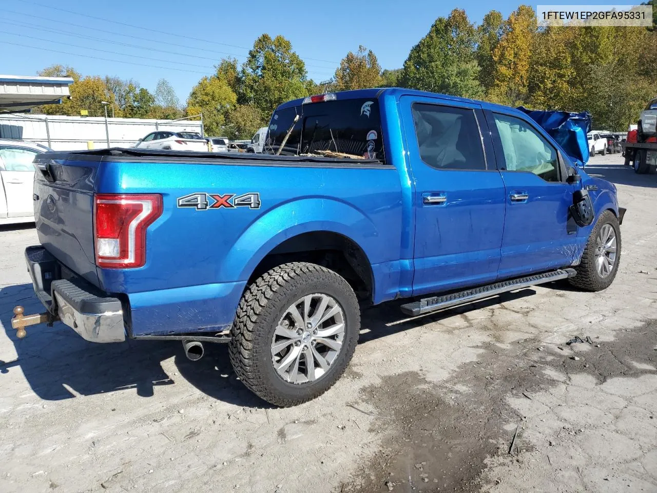 2016 Ford F150 Supercrew VIN: 1FTEW1EP2GFA95331 Lot: 76280774