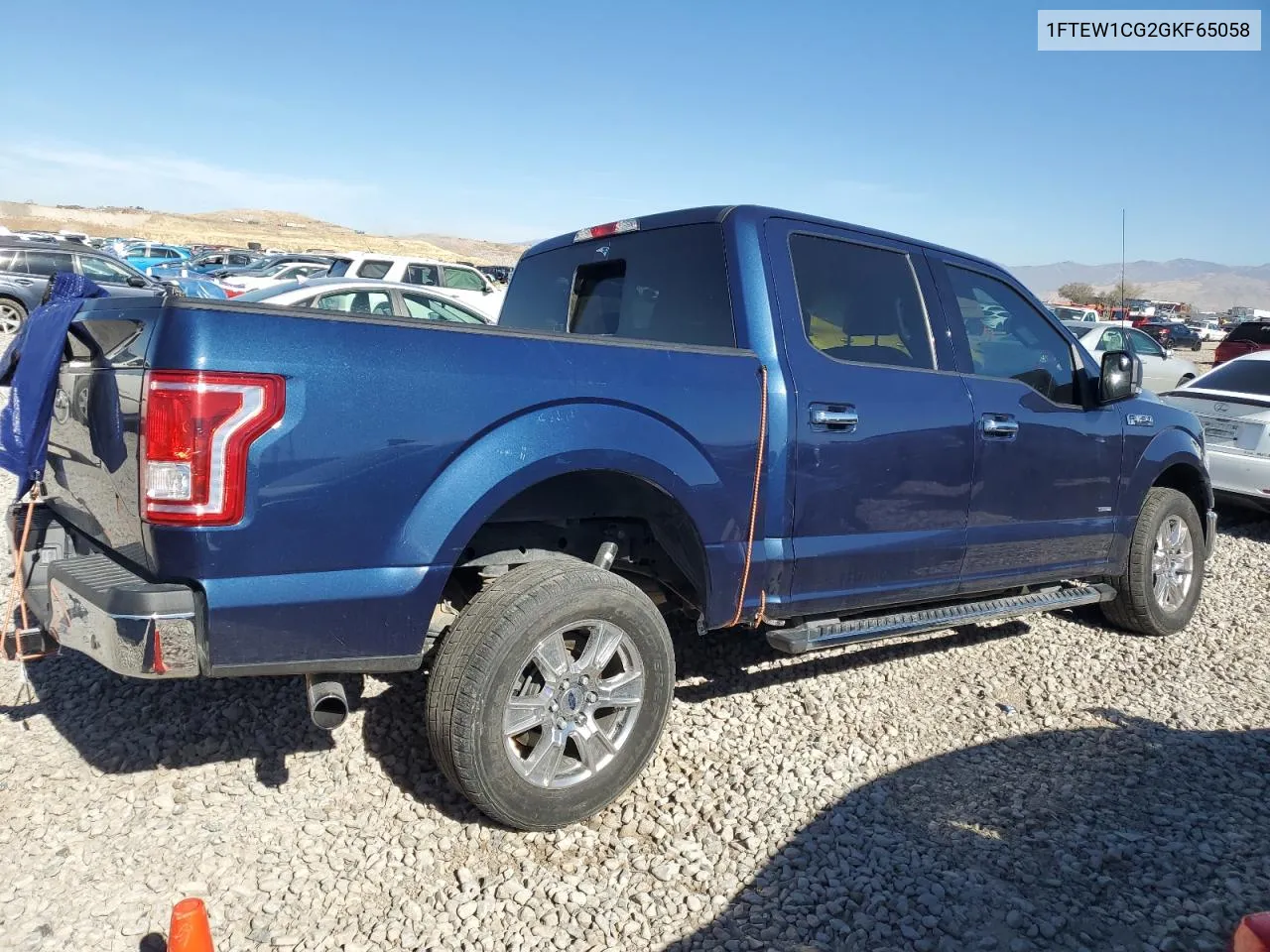 2016 Ford F150 Supercrew VIN: 1FTEW1CG2GKF65058 Lot: 76821924