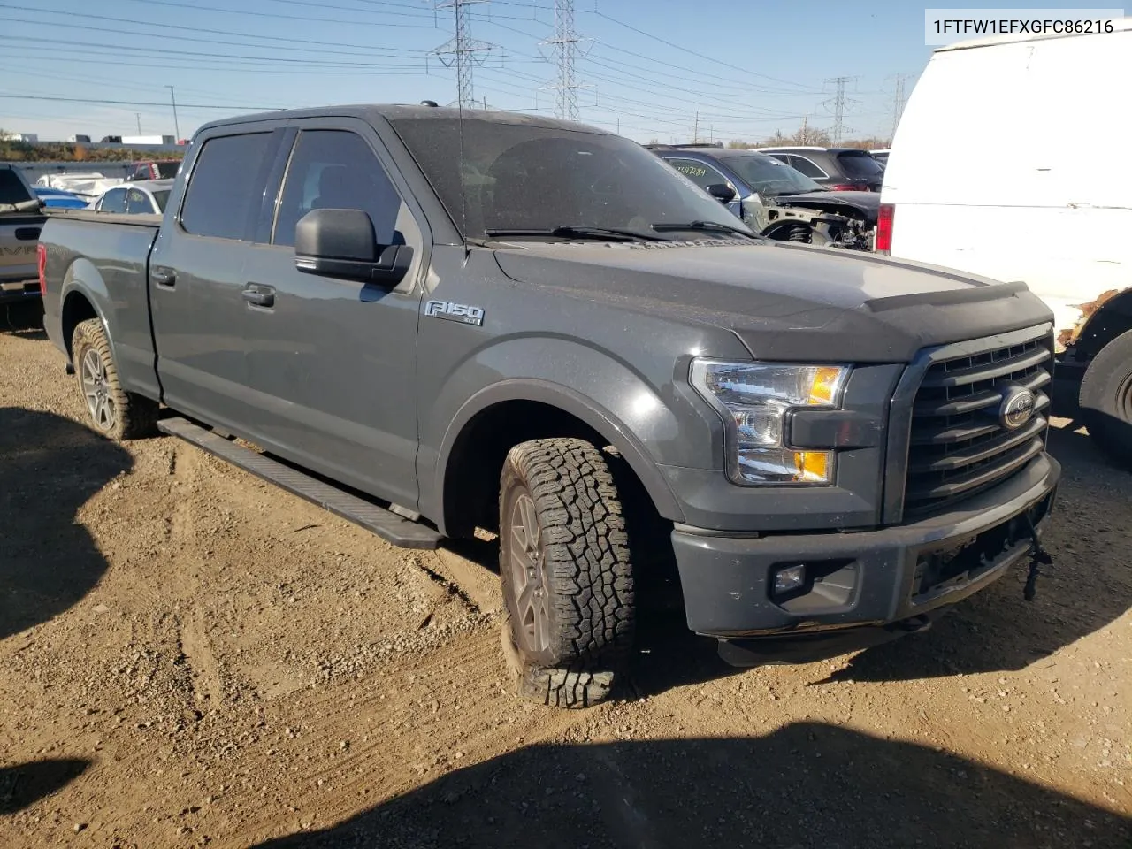 2016 Ford F150 Supercrew VIN: 1FTFW1EFXGFC86216 Lot: 77130584