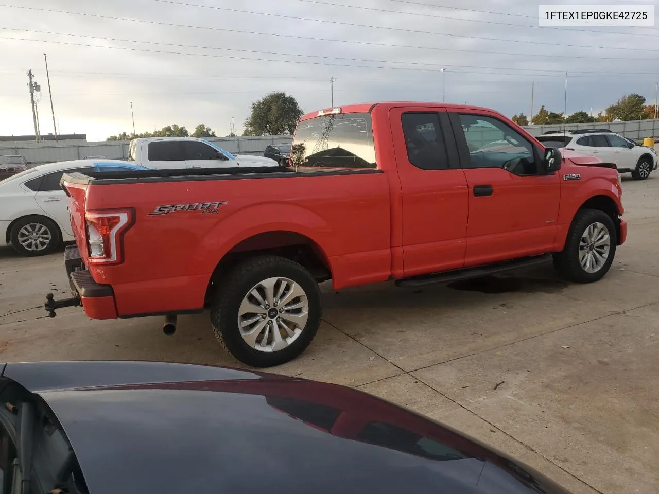 2016 Ford F150 Super Cab VIN: 1FTEX1EP0GKE42725 Lot: 78048014