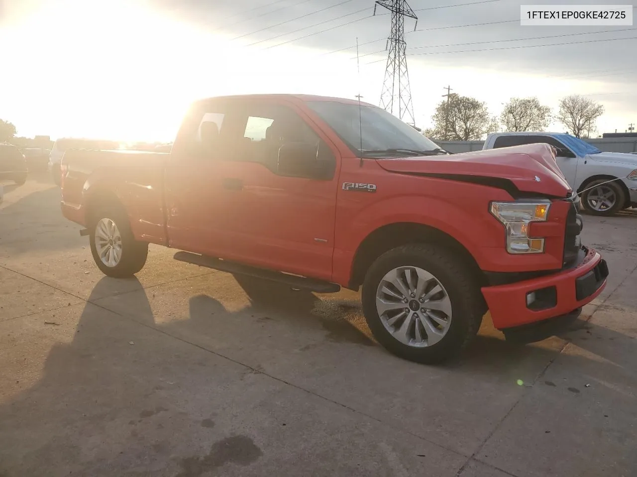 2016 Ford F150 Super Cab VIN: 1FTEX1EP0GKE42725 Lot: 78048014