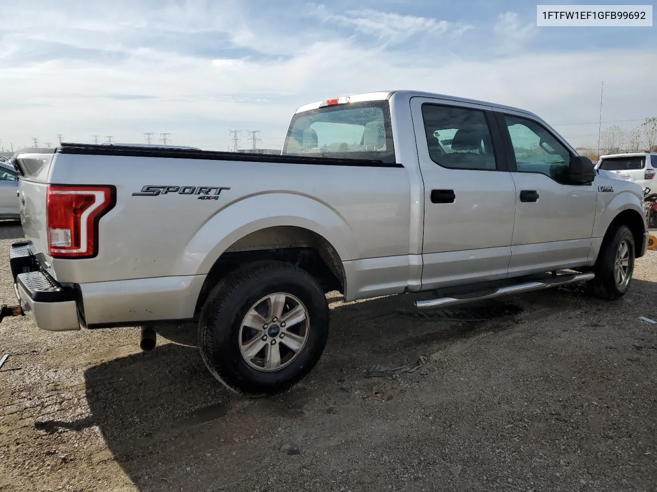 2016 Ford F150 Supercrew VIN: 1FTFW1EF1GFB99692 Lot: 78077764